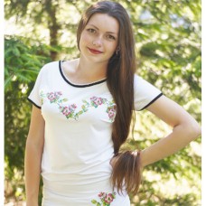 Embroidered tunic "Patent Apple Blossom"